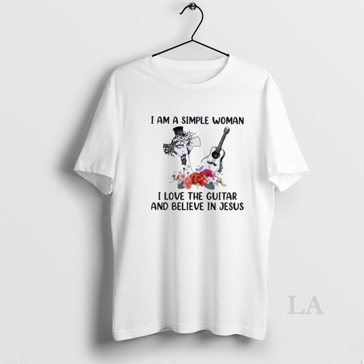 Original I Am A Simple Woman Love Guitar And Believe - Adult & Kids T-Shirts, Sweatshirts & Hoodies apparel design preview 1