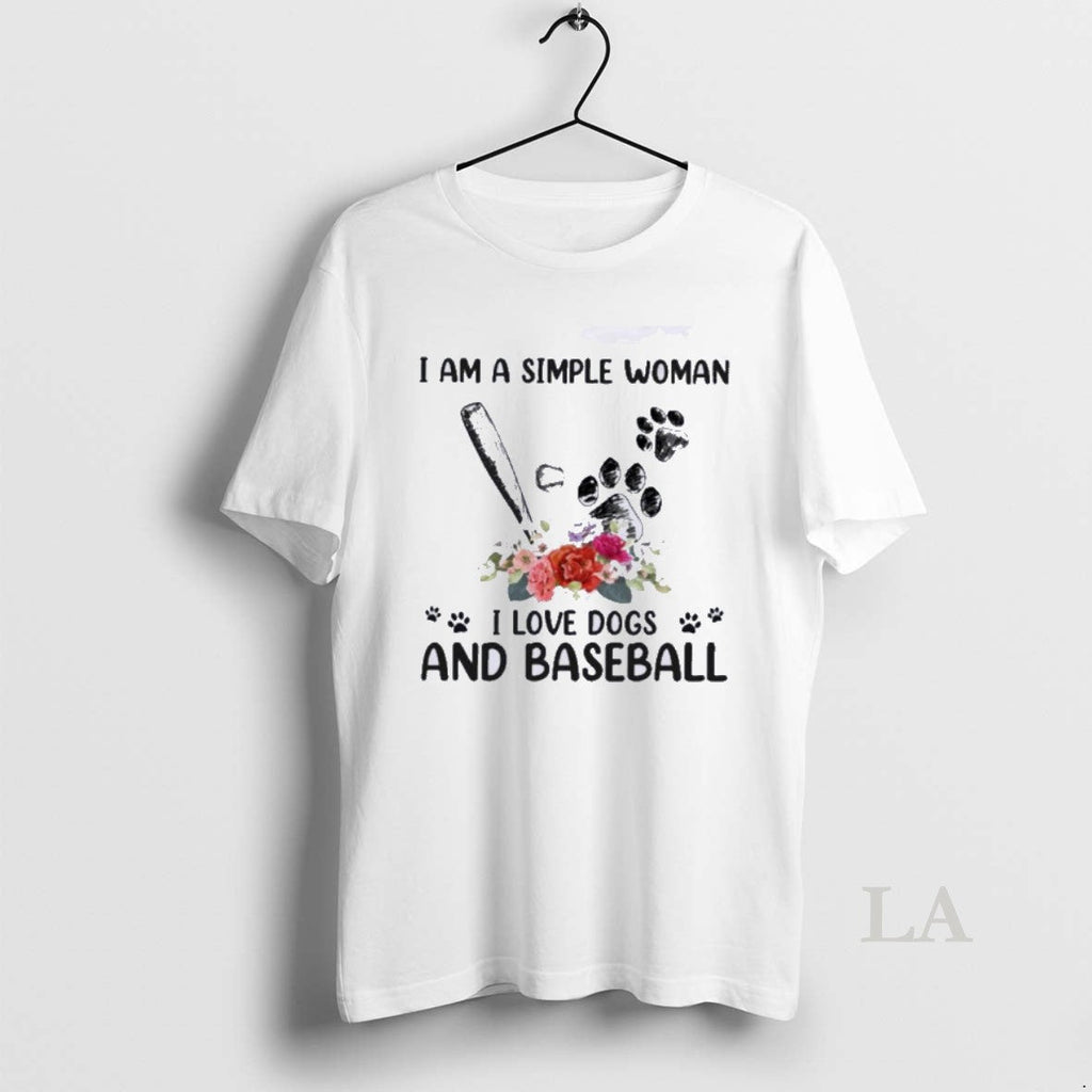 Original I Am A Simple Woman Loves Dogs And Baseball - Adult & Kids T-Shirts, Sweatshirts & Hoodies apparel design preview 1