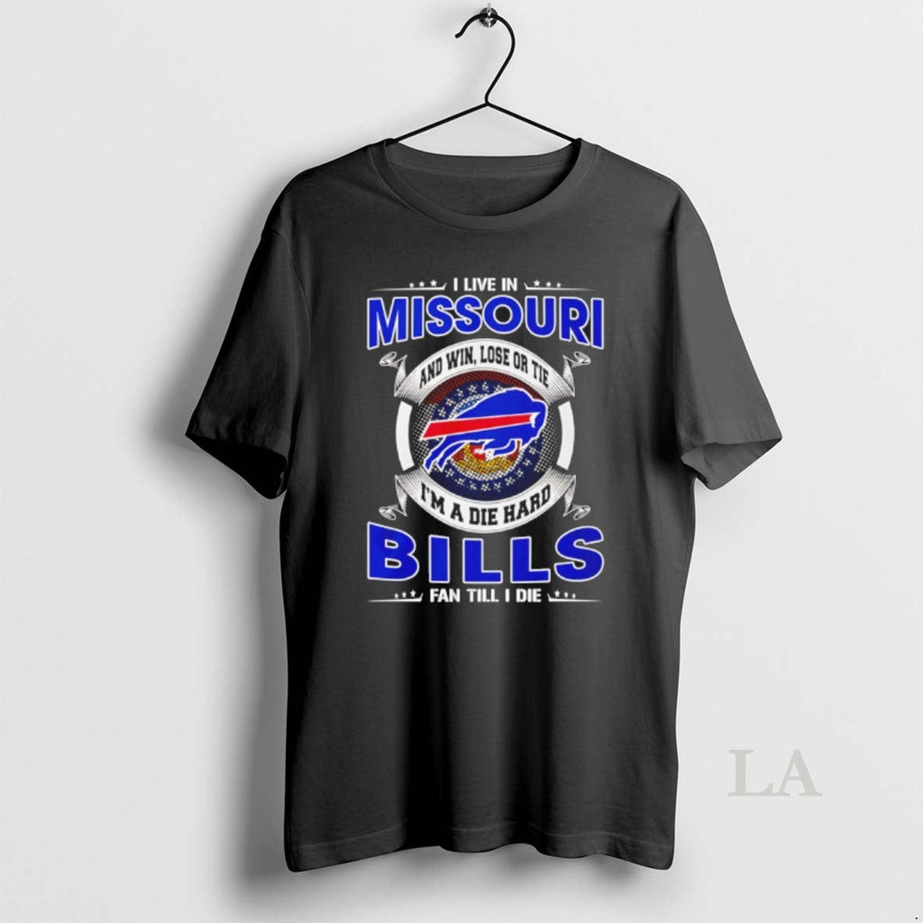 Original I Live Missouri Win Lose Tie Im Die Hard - Adult & Kids T-Shirts, Sweatshirts & Hoodies apparel design preview 1