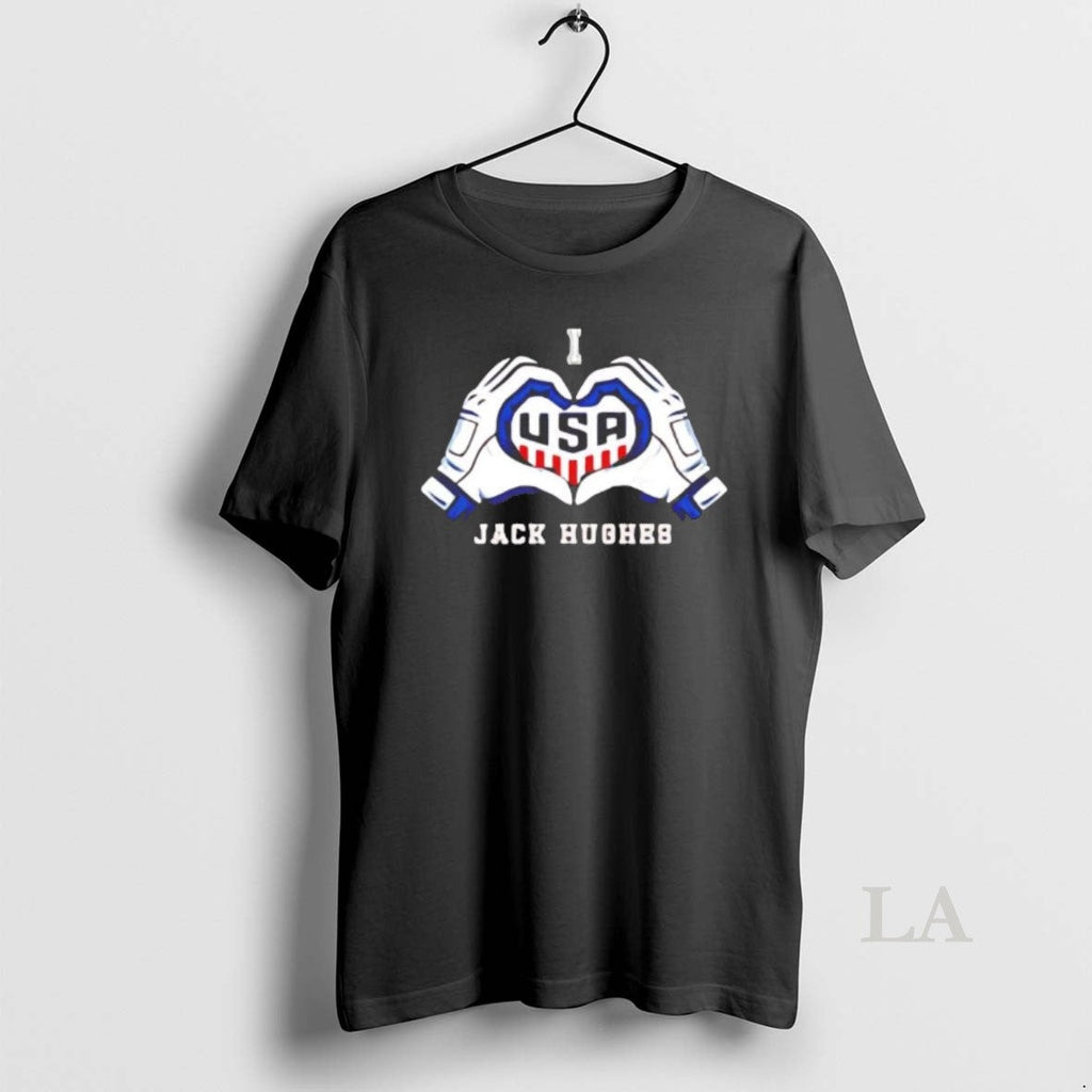 Original I Love Jack Hughes Winner Usa Hockey - Adult & Kids T-Shirts, Sweatshirts & Hoodies apparel design preview 1