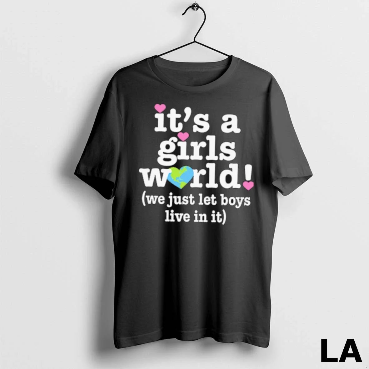 Original Its A Girls World We Just Let Boys Live In - Adult & Kids T-Shirts, Sweatshirts & Hoodies apparel design preview 1