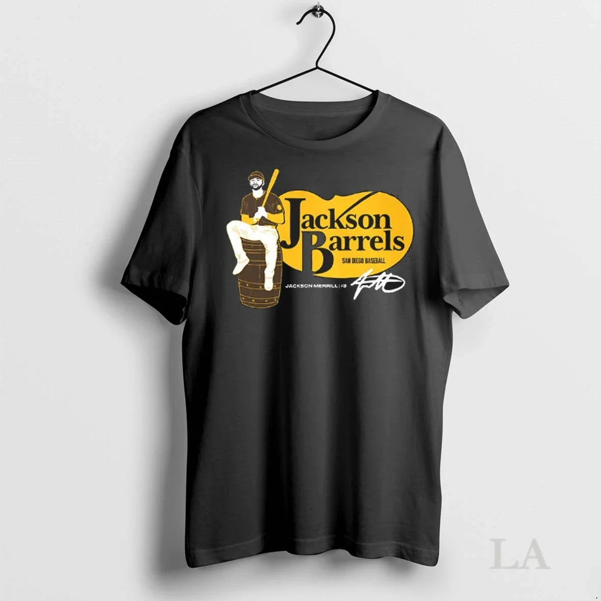 Original Jackson Merrill Barrels San Diego Padres - Adult & Kids T-Shirts, Sweatshirts & Hoodies apparel design preview 1