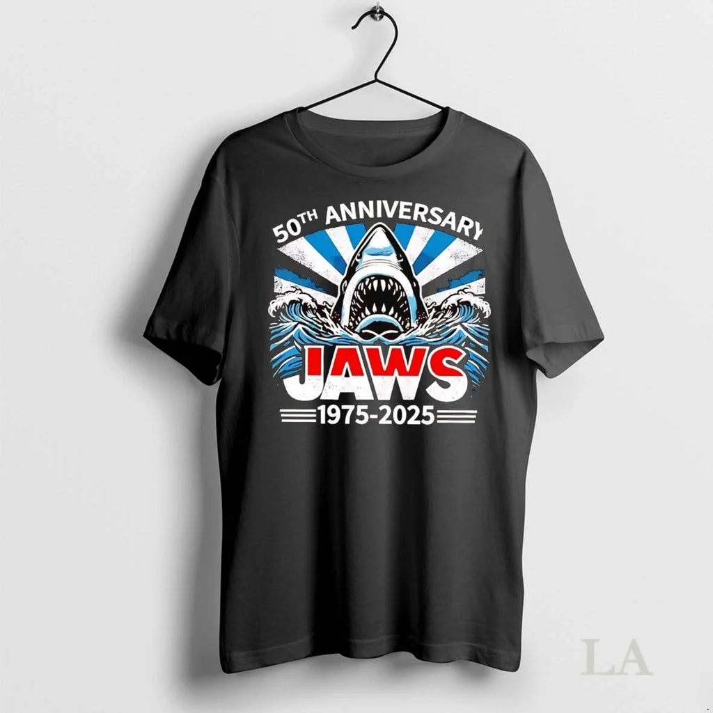 Original Jaws 1975 2025 50th Anniversary - Adult & Kids T-Shirts, Sweatshirts & Hoodies apparel design preview 1