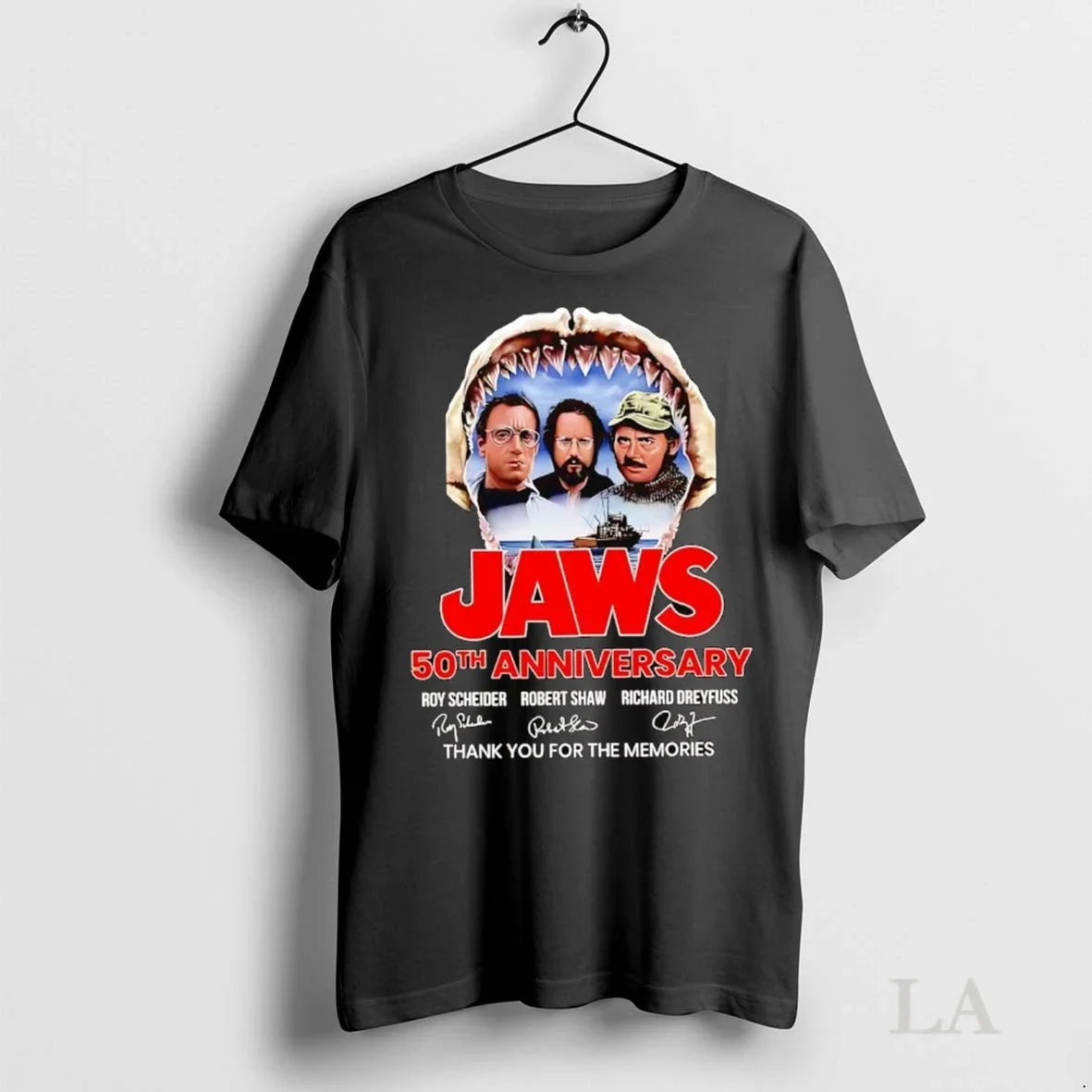 Original Jaws 2025 50th Anniversary Thank You For The - Adult & Kids T-Shirts, Sweatshirts & Hoodies apparel design preview 1