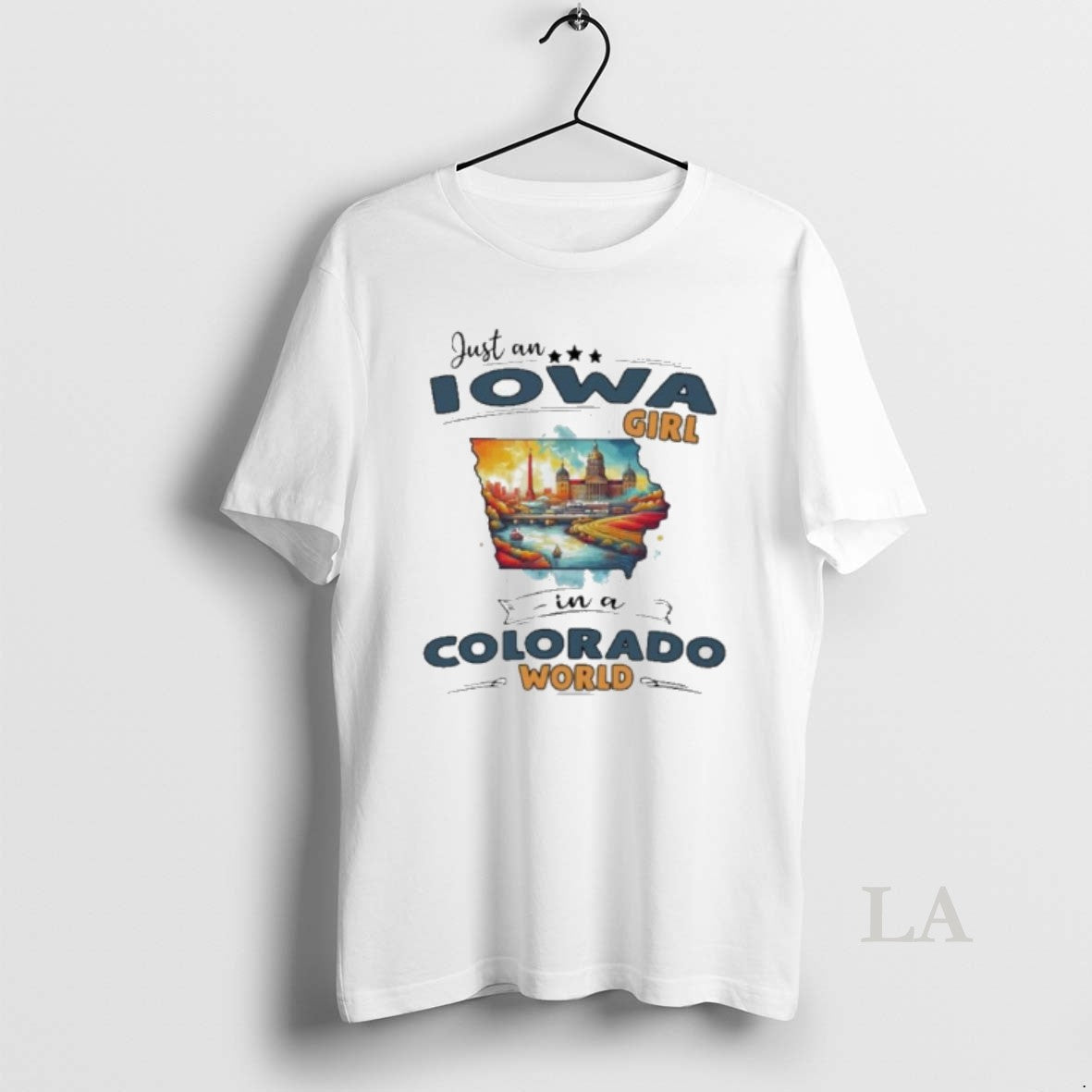 Original Just An Iowa Girl In A Colorado World Retro - Adult & Kids T-Shirts, Sweatshirts & Hoodies apparel design preview 1