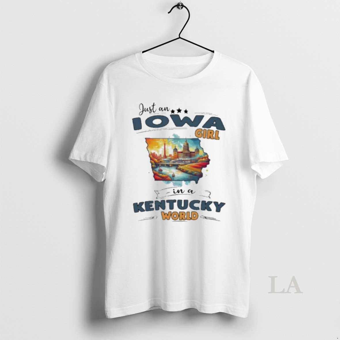 Original Just An Iowa Girl In A Kentucky World Retro - Adult & Kids T-Shirts, Sweatshirts & Hoodies apparel design preview 1