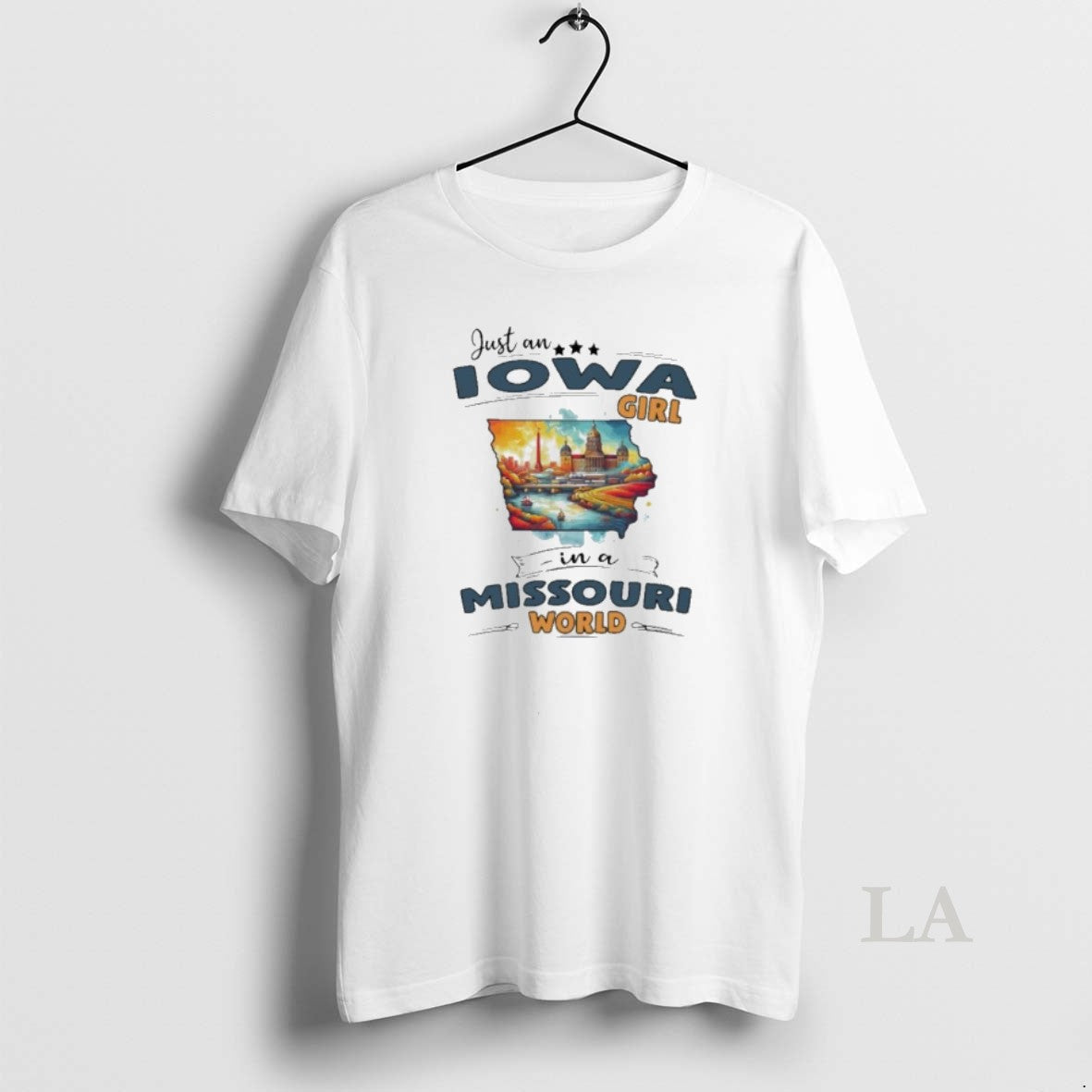 Original Just An Iowa Girl In A Missouri World Retro - Adult & Kids T-Shirts, Sweatshirts & Hoodies apparel design preview 1