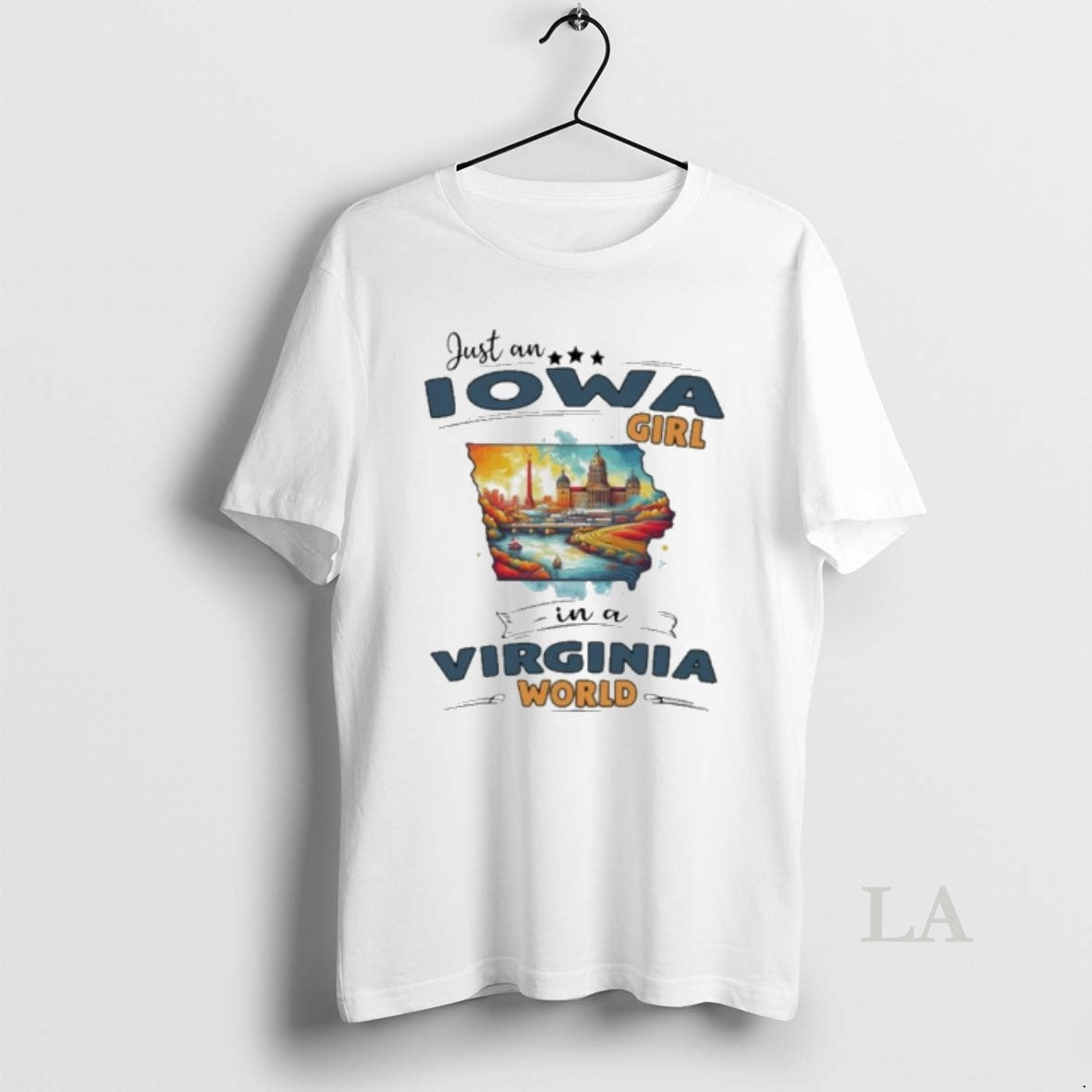 Original Just An Iowa Girl In A Virginia World Retro - Adult & Kids T-Shirts, Sweatshirts & Hoodies apparel design preview 1