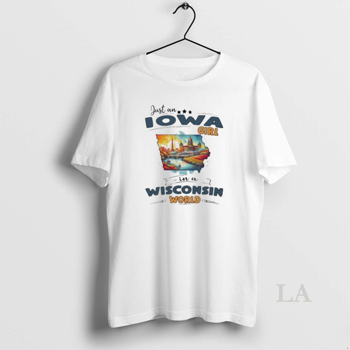 Original Just An Iowa Girl In A Wisconsin World Retro - Adult & Kids T-Shirts, Sweatshirts & Hoodies apparel design preview 1
