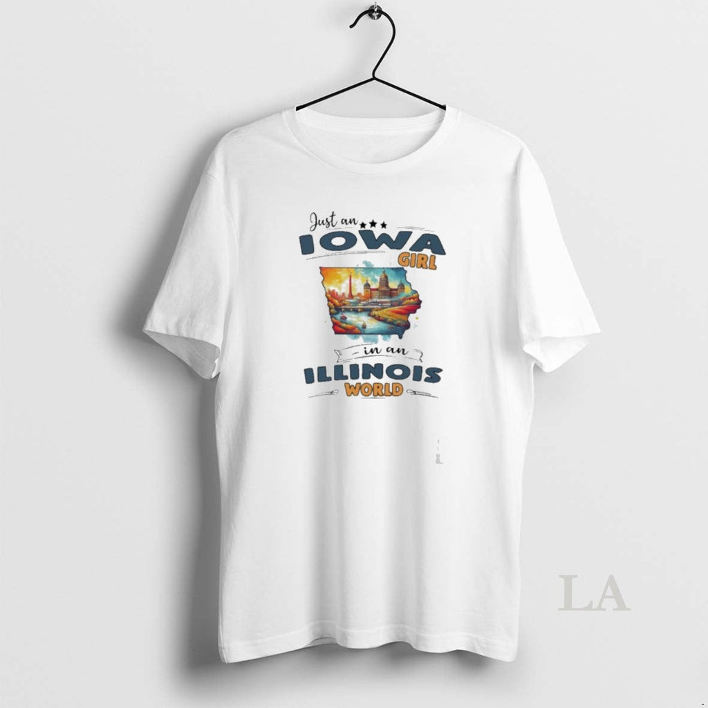 Original Just An Iowa Girl In Illinois World Retro - Adult & Kids T-Shirts, Sweatshirts & Hoodies apparel design preview 1