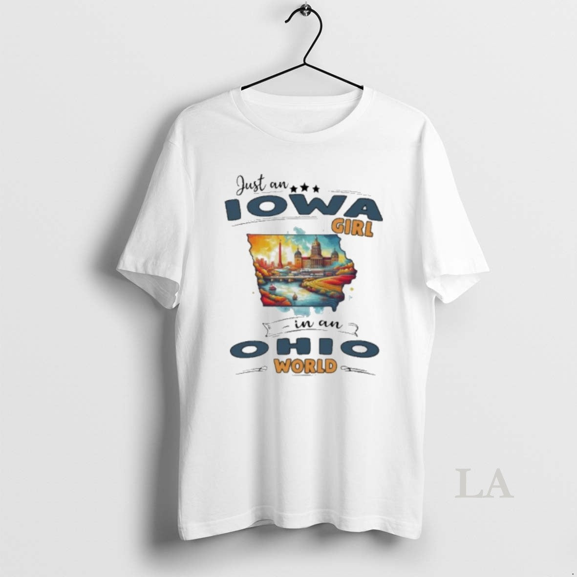 Original Just An Iowa Girl In Ohio World Retro - Adult & Kids T-Shirts, Sweatshirts & Hoodies apparel design preview 1
