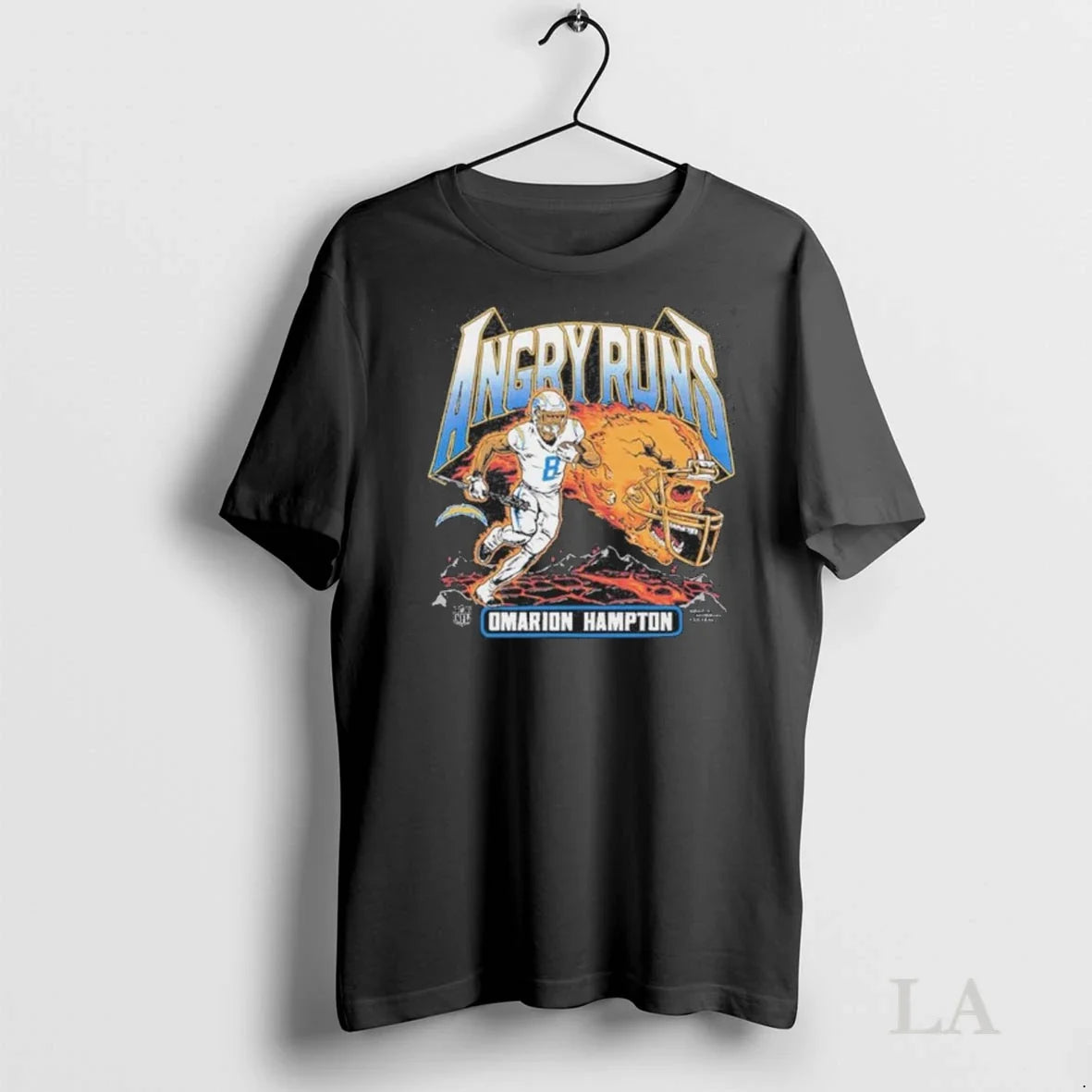Original La Chargers Omarion Hampton Angry Runs - Adult & Kids T-Shirts, Sweatshirts & Hoodies apparel design preview 1