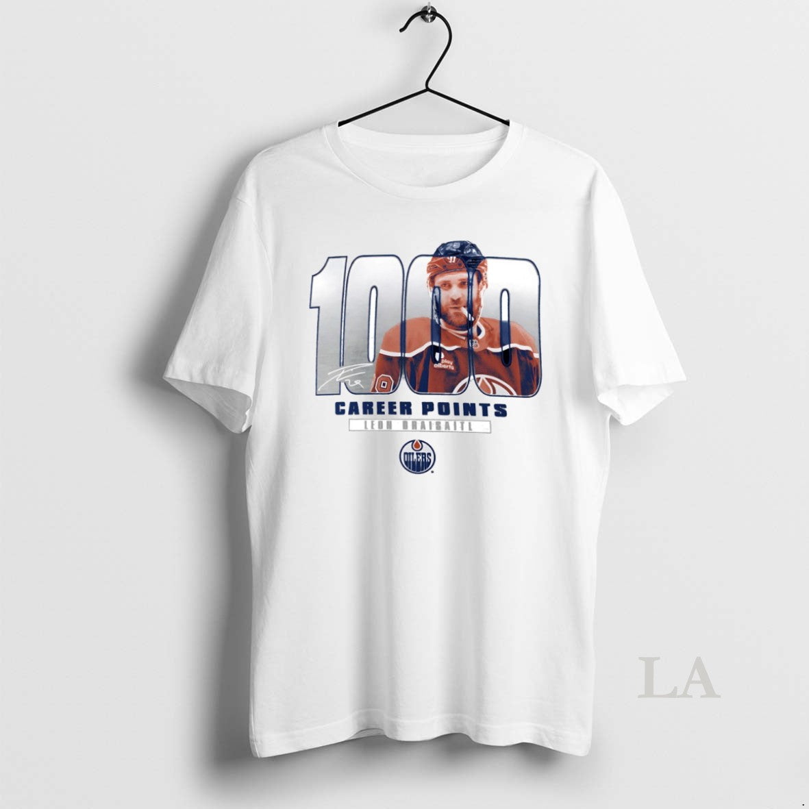 Original Leon Draisaitl Edmonton Oilers 1000 Career - Adult & Kids T-Shirts, Sweatshirts & Hoodies apparel design preview 1