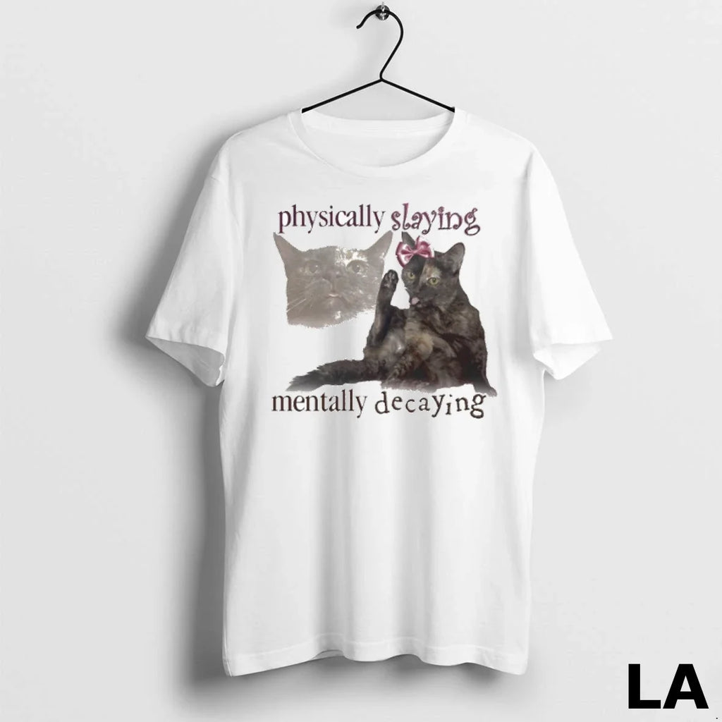Original Lilly The Cat Physically Slaying Decaying - Adult & Kids T-Shirts, Sweatshirts & Hoodies apparel design preview 1