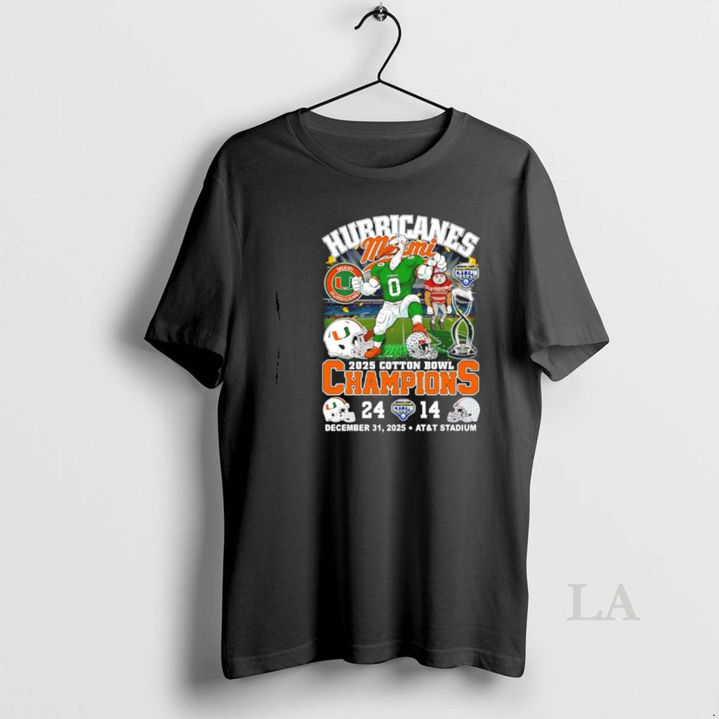 Original Miami Beat Ohio State 24 14 Win 2025 Cotton - Adult & Kids T-Shirts, Sweatshirts & Hoodies apparel design preview 1
