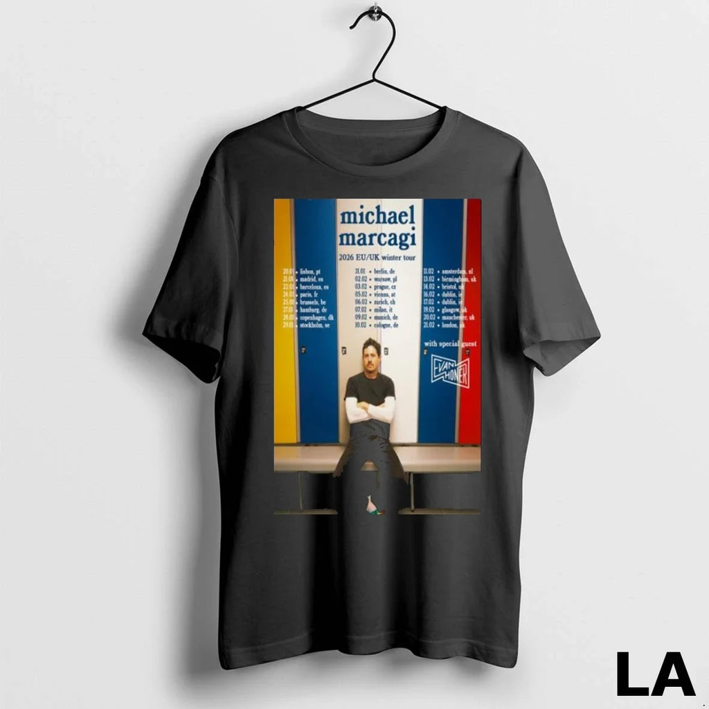 Original Michael Marcagi 2026 Eu Uk Winter Tour Long - Adult & Kids T-Shirts, Sweatshirts & Hoodies apparel design preview 1
