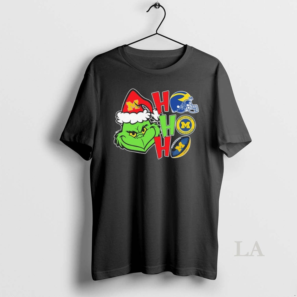 Original Michigan Grinch Ho Football - Adult & Kids T-Shirts, Sweatshirts & Hoodies apparel design preview 1