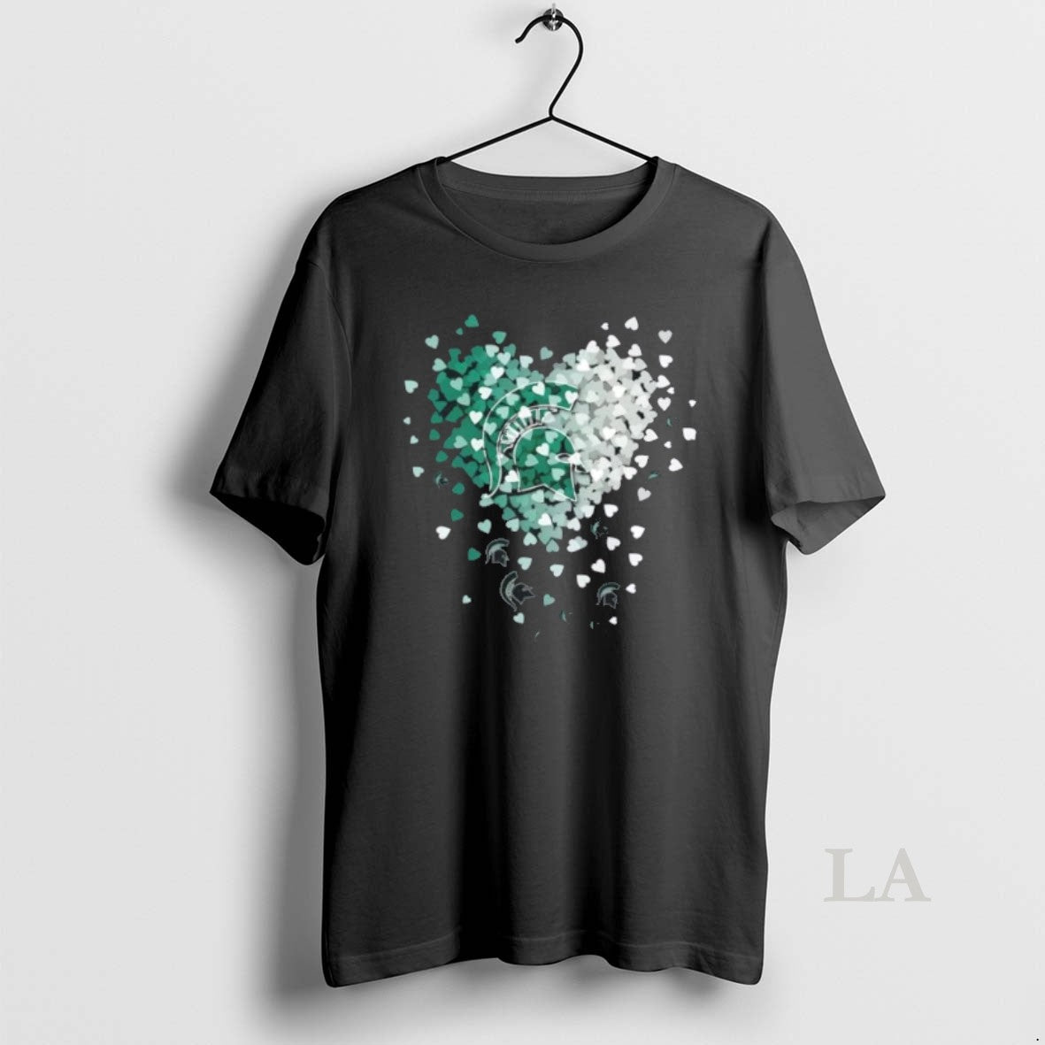 Original Michigan State Spartans Football Fans Hearts - Adult & Kids T-Shirts, Sweatshirts & Hoodies apparel design preview 1