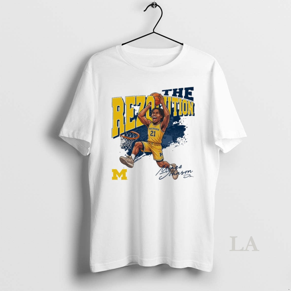 Original Michigan Wolverines Basketball Morez Johnson - Adult & Kids T-Shirts, Sweatshirts & Hoodies apparel design preview 1