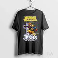 Original Michigan Wolverines In My Veins Jesus Heart - Adult & Kids T-Shirts, Sweatshirts & Hoodies apparel design preview 1