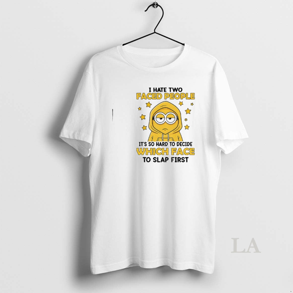 Original Minion I Hate Two Faced People So Hard - Adult & Kids T-Shirts, Sweatshirts & Hoodies apparel design preview 1