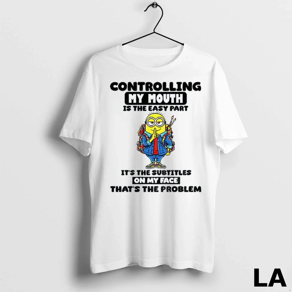 Original Minion Controlling My Mouth Is The Easy Part - Adult & Kids T-Shirts, Sweatshirts & Hoodies apparel design preview 1
