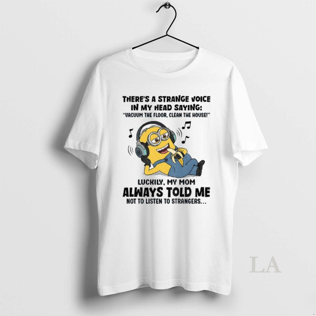 Original Minion Theres Strange Voice My Head Saying - Adult & Kids T-Shirts, Sweatshirts & Hoodies apparel design preview 1