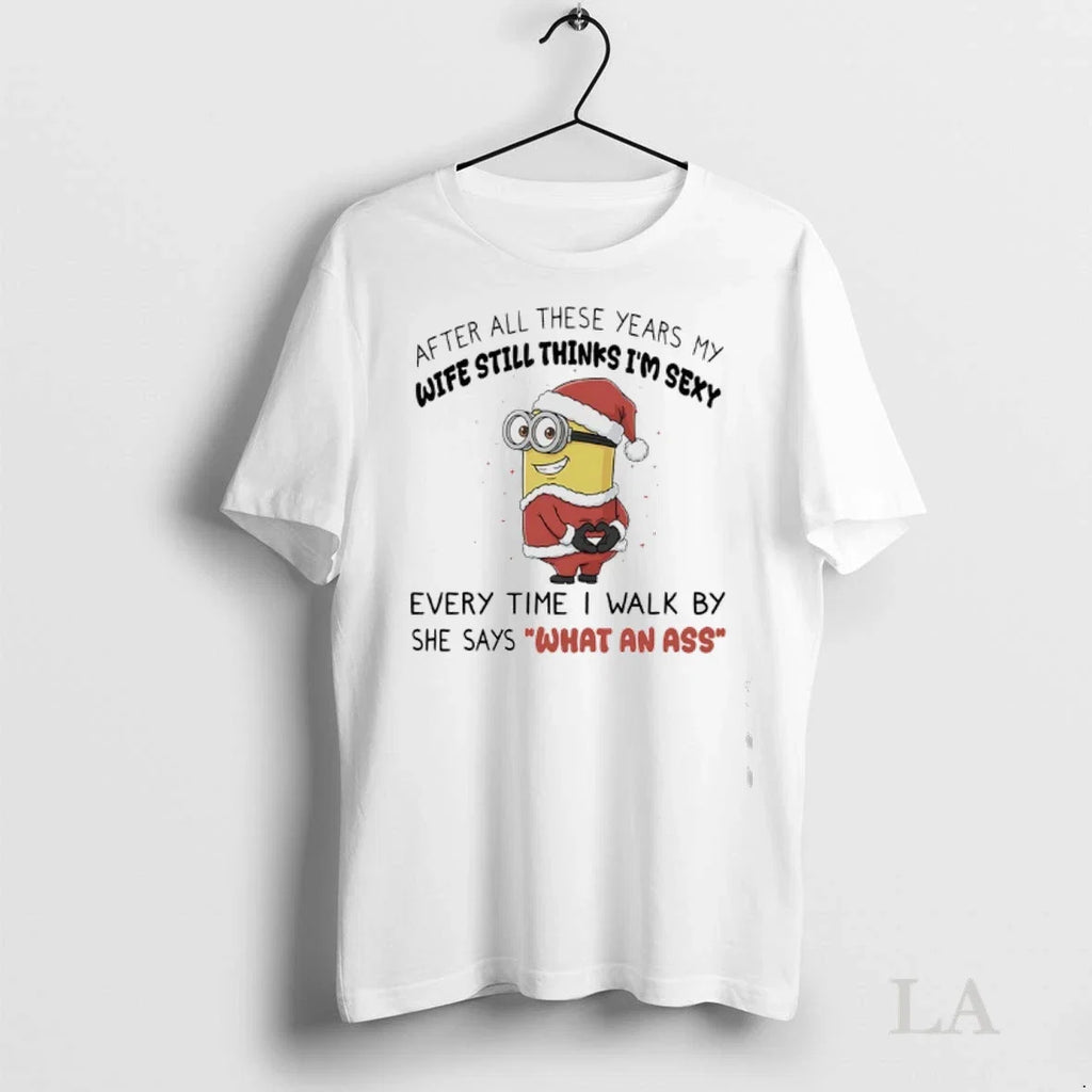 Original Minions Santa After All These Years My Wife - Adult & Kids T-Shirts, Sweatshirts & Hoodies apparel design preview 1