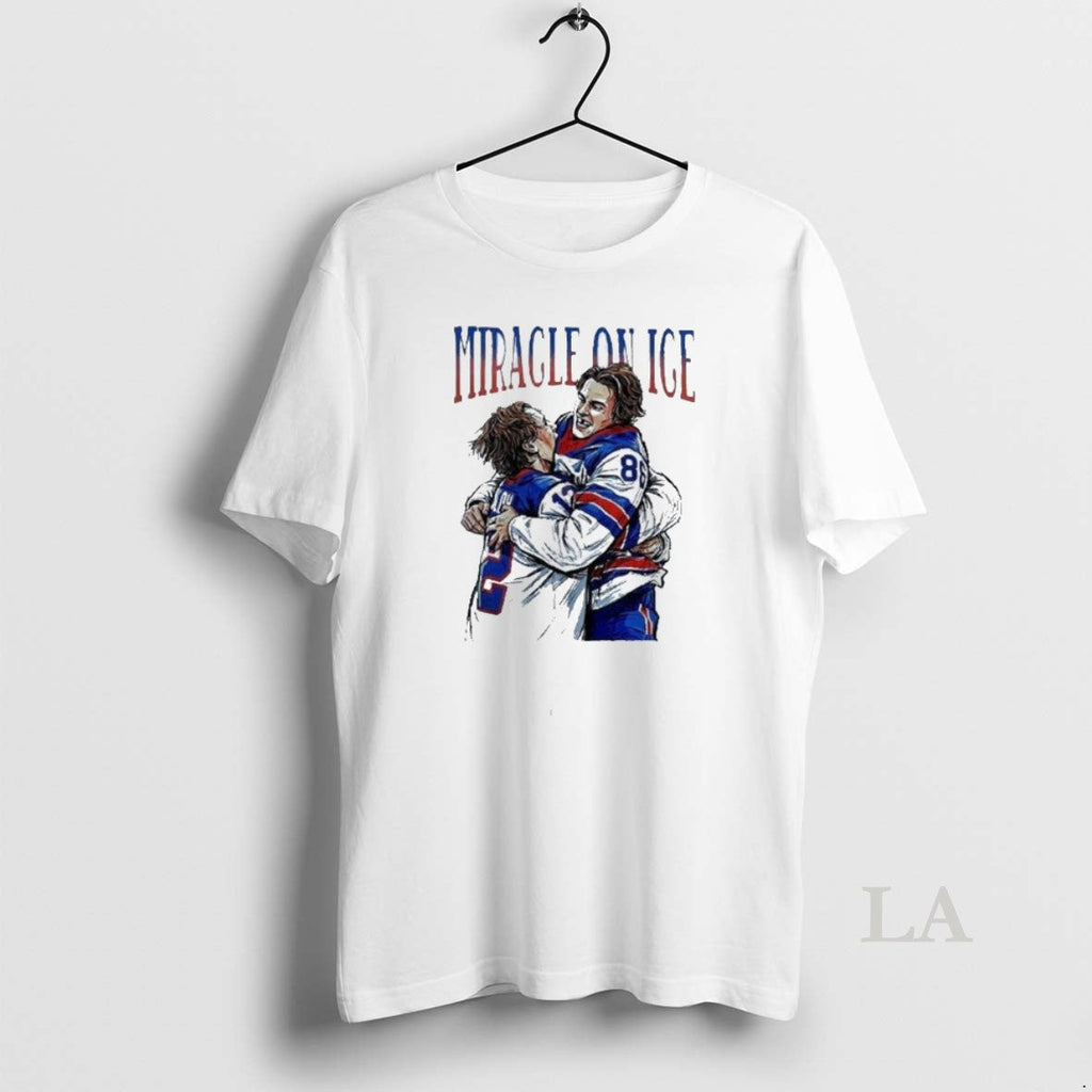 Original Miracle On Ice Jack Hughes Hug Quinn Usa - Adult & Kids T-Shirts, Sweatshirts & Hoodies apparel design preview 1