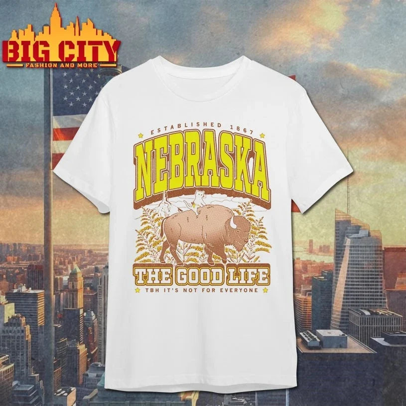Original Nebraska Bison Max the good life - Adult & Kids T-Shirts, Sweatshirts & Hoodies apparel design preview 1