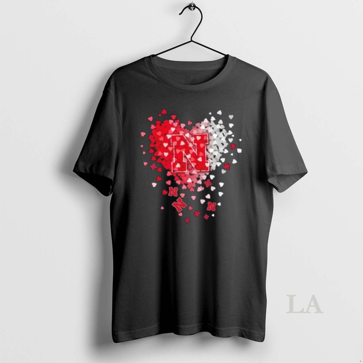 Original Nebraska Cornhuskers Football Fans Hearts - Adult & Kids T-Shirts, Sweatshirts & Hoodies apparel design preview 1