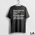 Original Never Kick Me When Im Down Because I Get - Adult & Kids T-Shirts, Sweatshirts & Hoodies apparel design preview 1