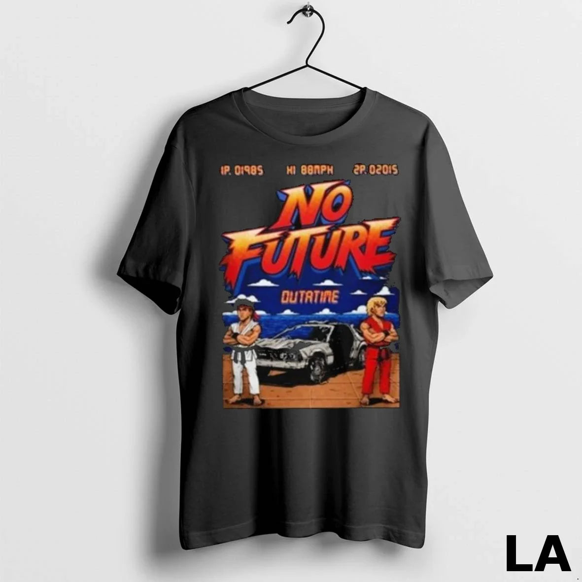 Original No Future Outatime Retro 80s Arcade Back To - Adult & Kids T-Shirts, Sweatshirts & Hoodies apparel design preview 1