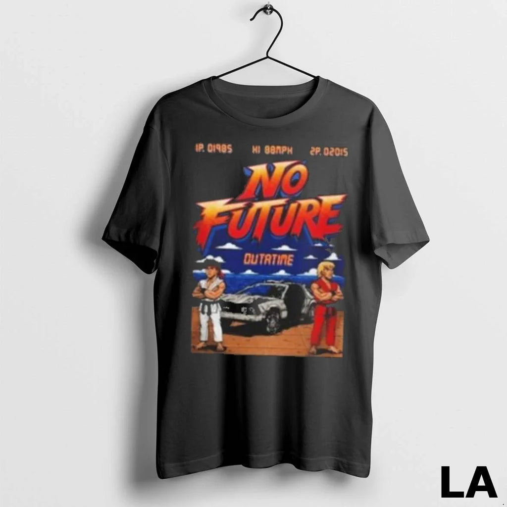 Original No Future Outatime Retro 80s Arcade Back To - Adult & Kids T-Shirts, Sweatshirts & Hoodies apparel design preview 1