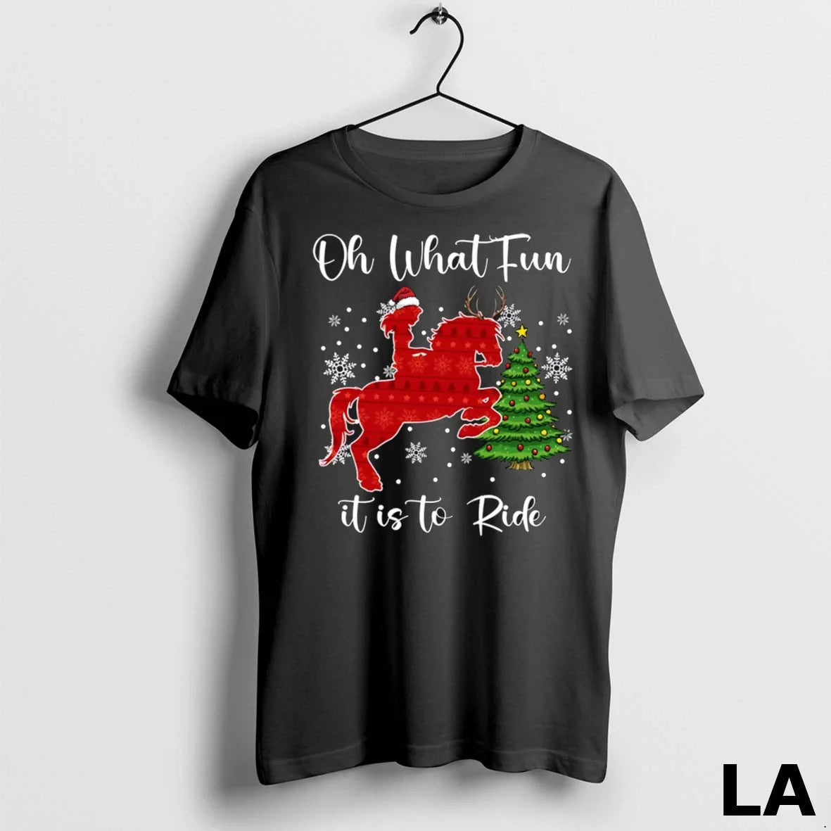 Original Oh What Fun It Is To Ride Horse Christmas - Adult & Kids T-Shirts, Sweatshirts & Hoodies apparel design preview 1