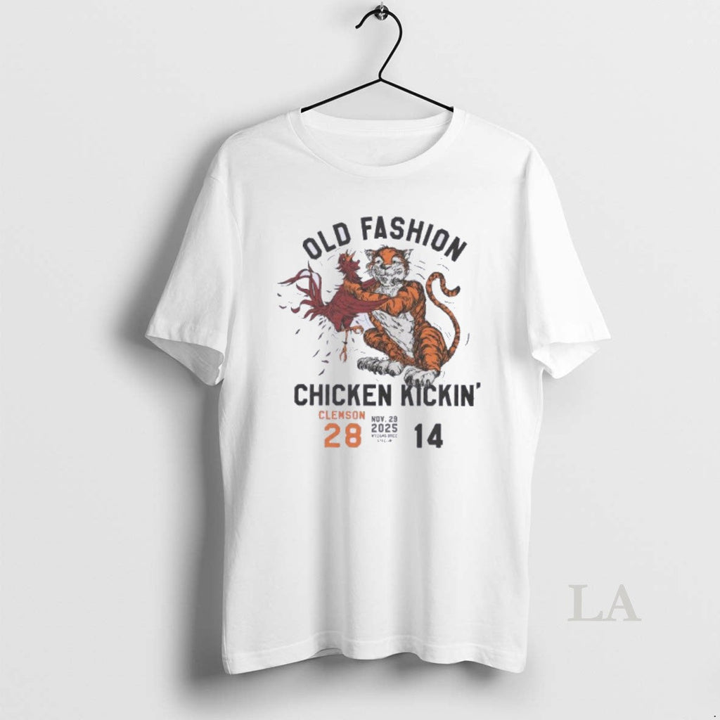 Original Old Chicken Kickin 2025 Clemson Tigers 28 14 - Adult & Kids T-Shirts, Sweatshirts & Hoodies apparel design preview 1