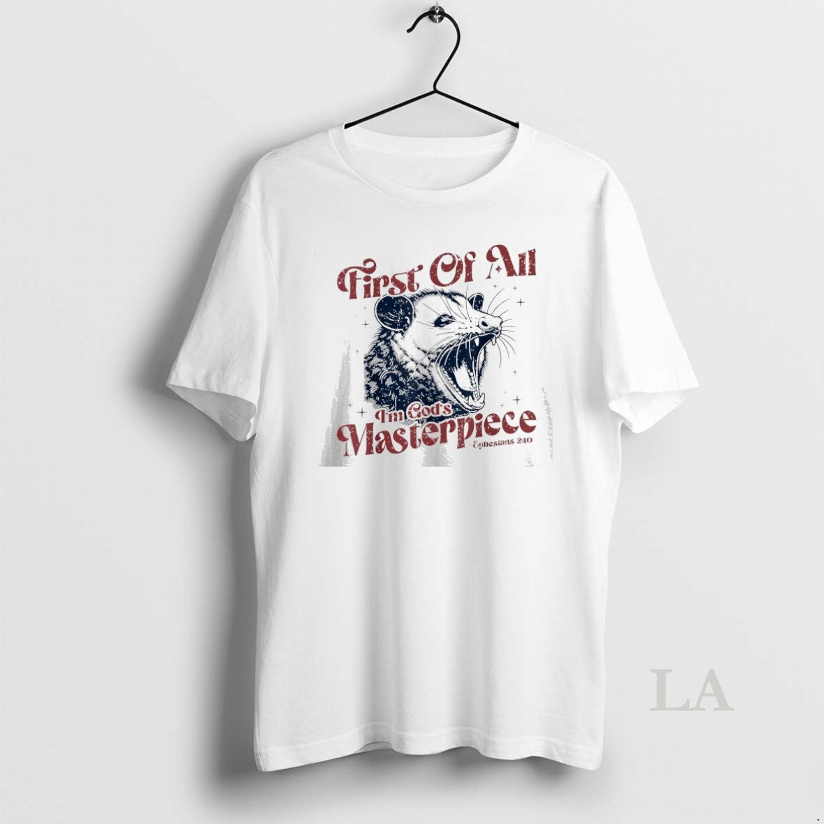 Original Opossum First Of All Im Gods Masterpiece - Adult & Kids T-Shirts, Sweatshirts & Hoodies apparel design preview 1