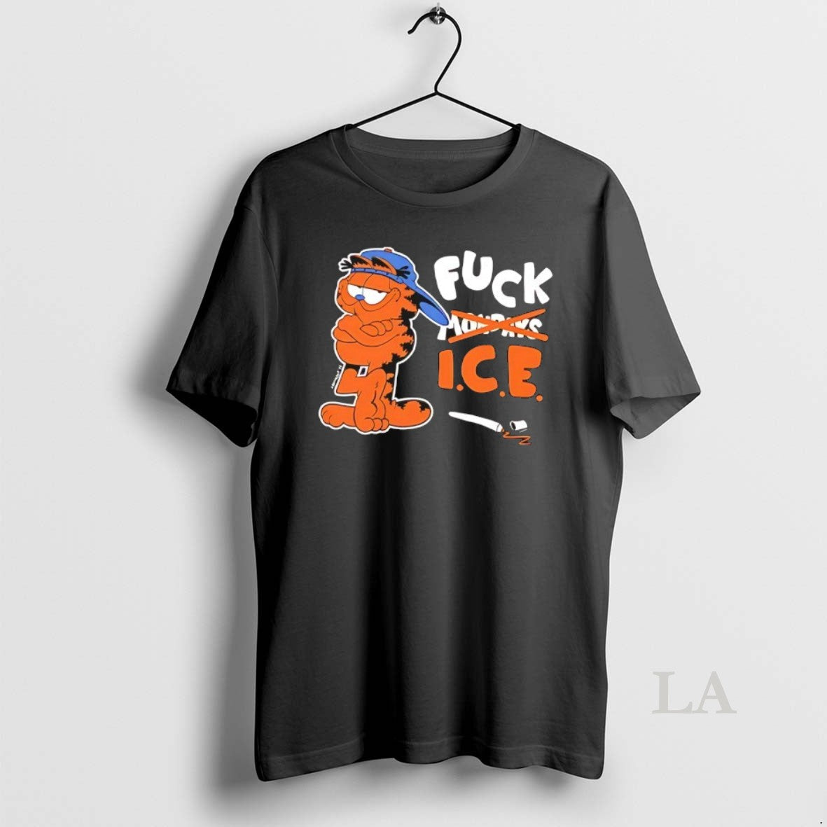 Original Orange Cat Says Fck Ice - Adult & Kids T-Shirts, Sweatshirts & Hoodies apparel design preview 1