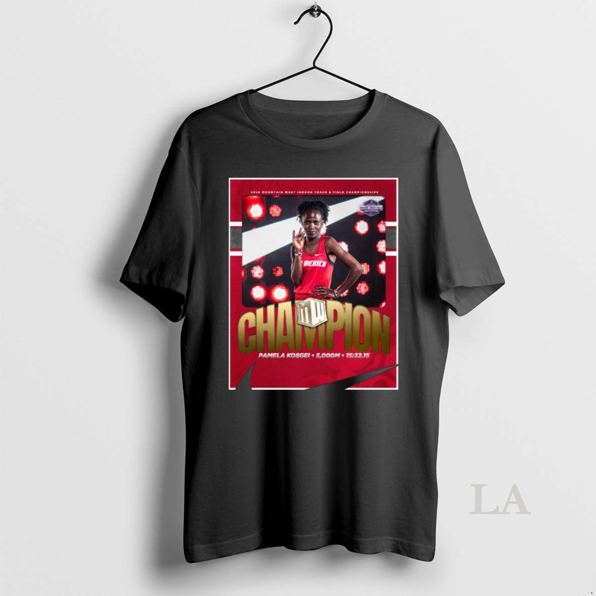 Original Pamela Kosgei 5000m Title 2026 Mountain West - Adult & Kids T-Shirts, Sweatshirts & Hoodies apparel design preview 1