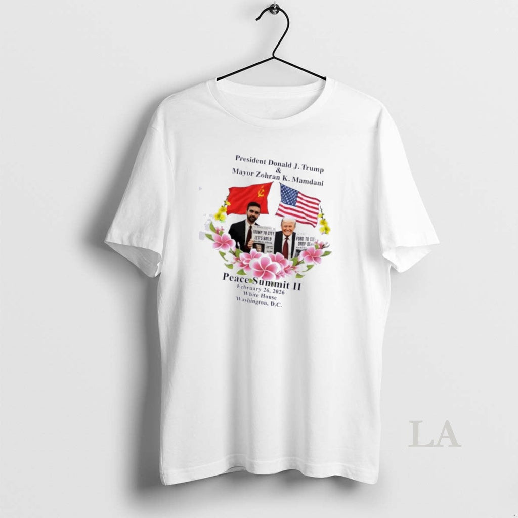 Original Peace Summit Ii Donald J Trump And Zohran K - Adult & Kids T-Shirts, Sweatshirts & Hoodies apparel design preview 1