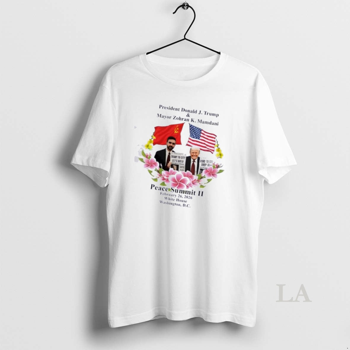Original Peace Summit Ii Donald J Trump And Zohran K - Adult & Kids T-Shirts, Sweatshirts & Hoodies apparel design preview 1