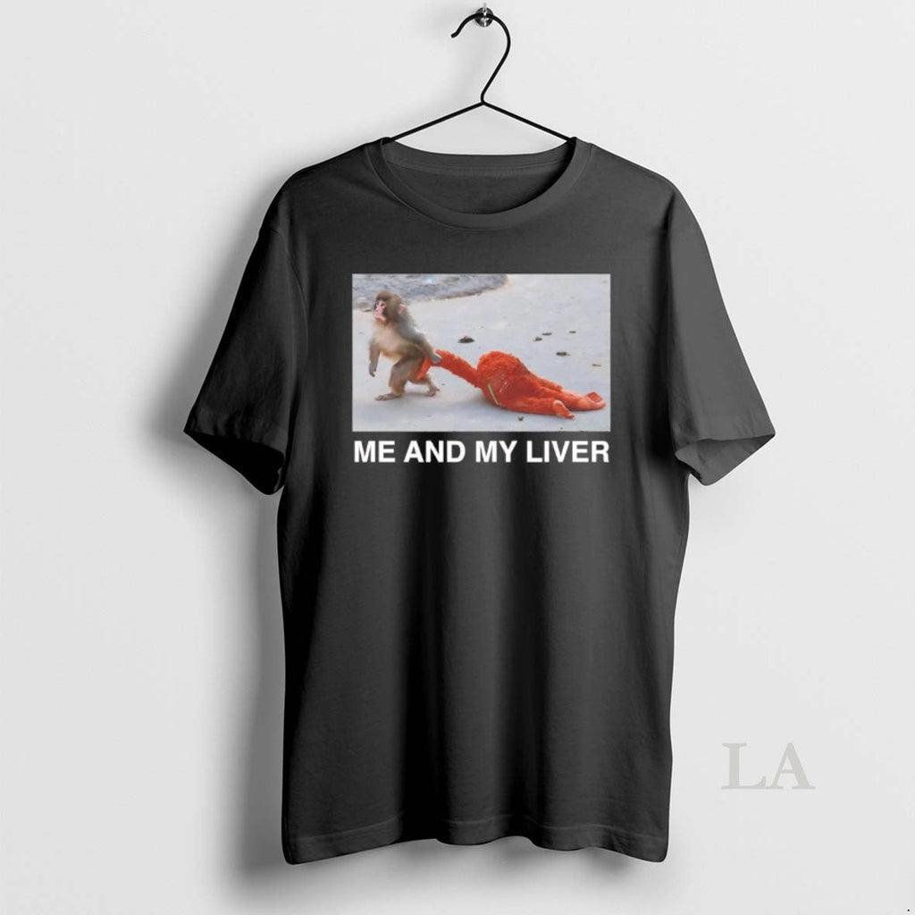 Original Punch Kun Monkey Me And My Liver - Adult & Kids T-Shirts, Sweatshirts & Hoodies apparel design preview 1