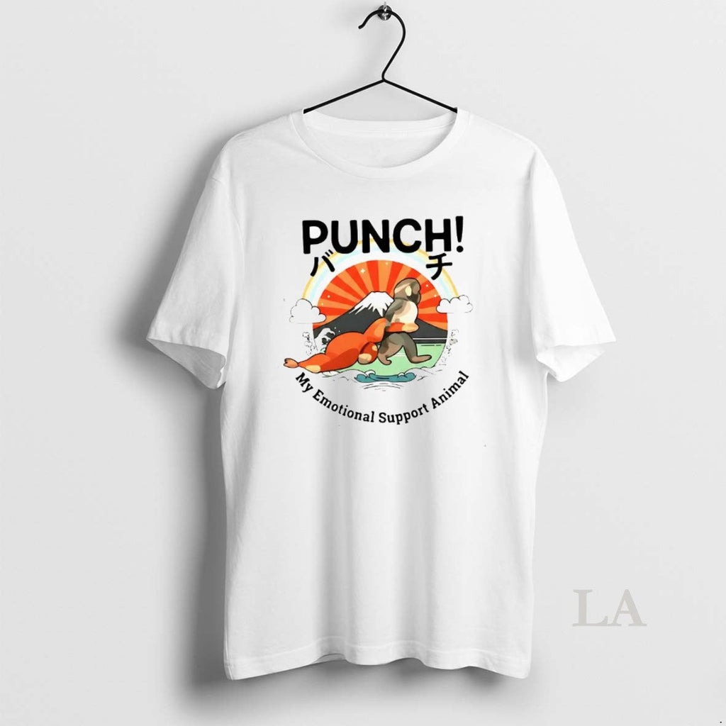 Original Punch The Monkey My Emotional Support Animal - Adult & Kids T-Shirts, Sweatshirts & Hoodies apparel design preview 1