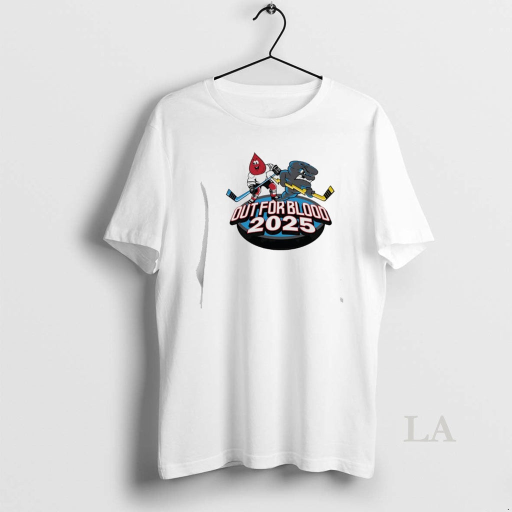 Original Quad City Storm Hockey Out Blood 2025 Mascot - Adult & Kids T-Shirts, Sweatshirts & Hoodies apparel design preview 1