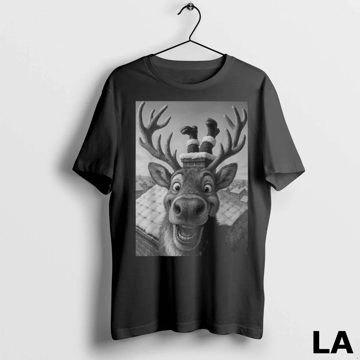 Original Reindeer Selfie Santa Boys Girls Christmas - Adult & Kids T-Shirts, Sweatshirts & Hoodies apparel design preview 1