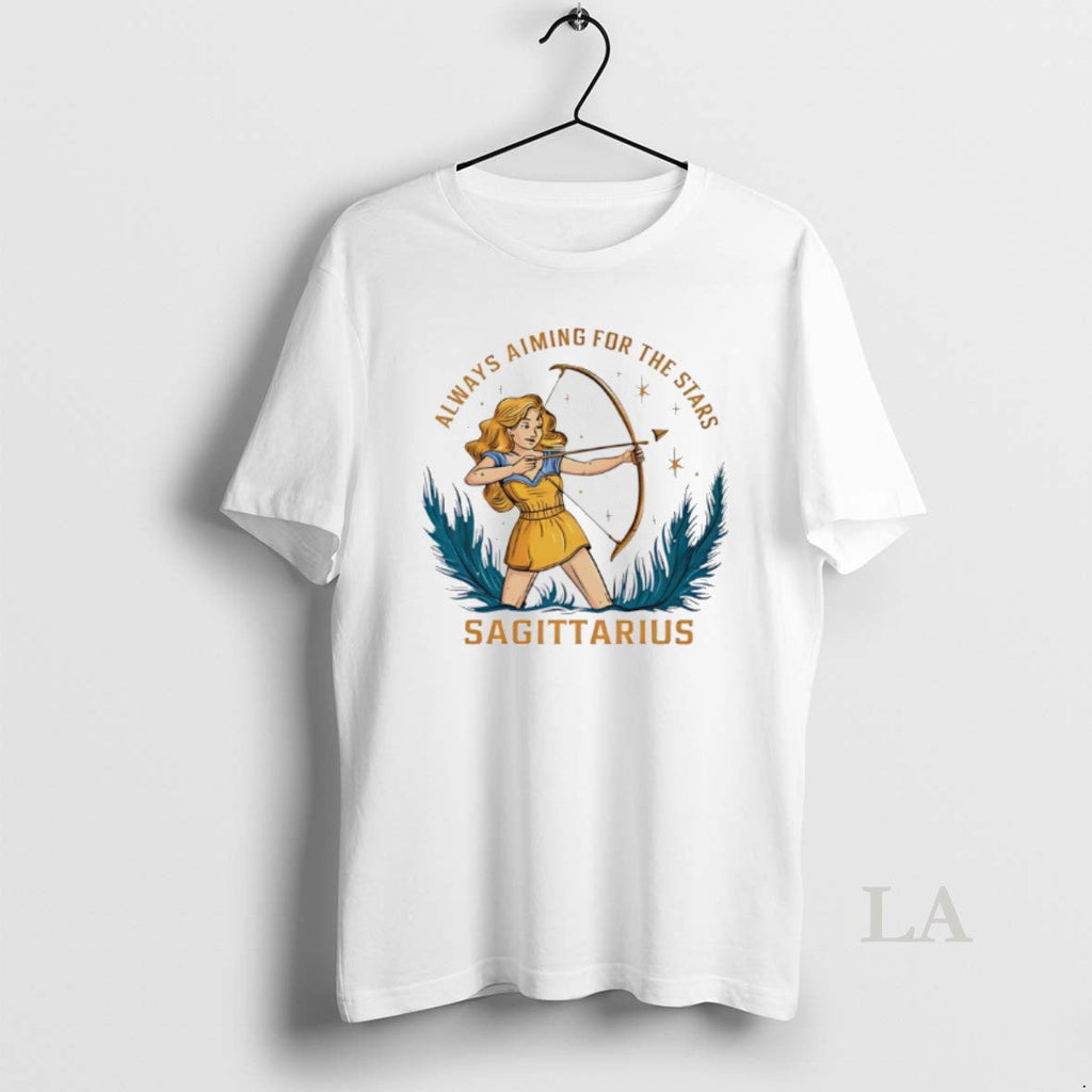 Original Sagittarius Zodiac Always Aiming Stars Art - Adult & Kids T-Shirts, Sweatshirts & Hoodies apparel design preview 1