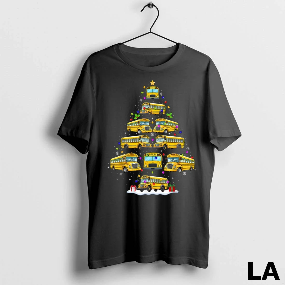 Original School Bus Christmas Tree Lights Driver Xmas - Adult & Kids T-Shirts, Sweatshirts & Hoodies apparel design preview 1