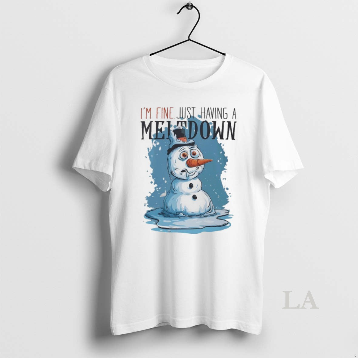 Original Snowman Im Fine Just Having Meltdown - Adult & Kids T-Shirts, Sweatshirts & Hoodies apparel design preview 1