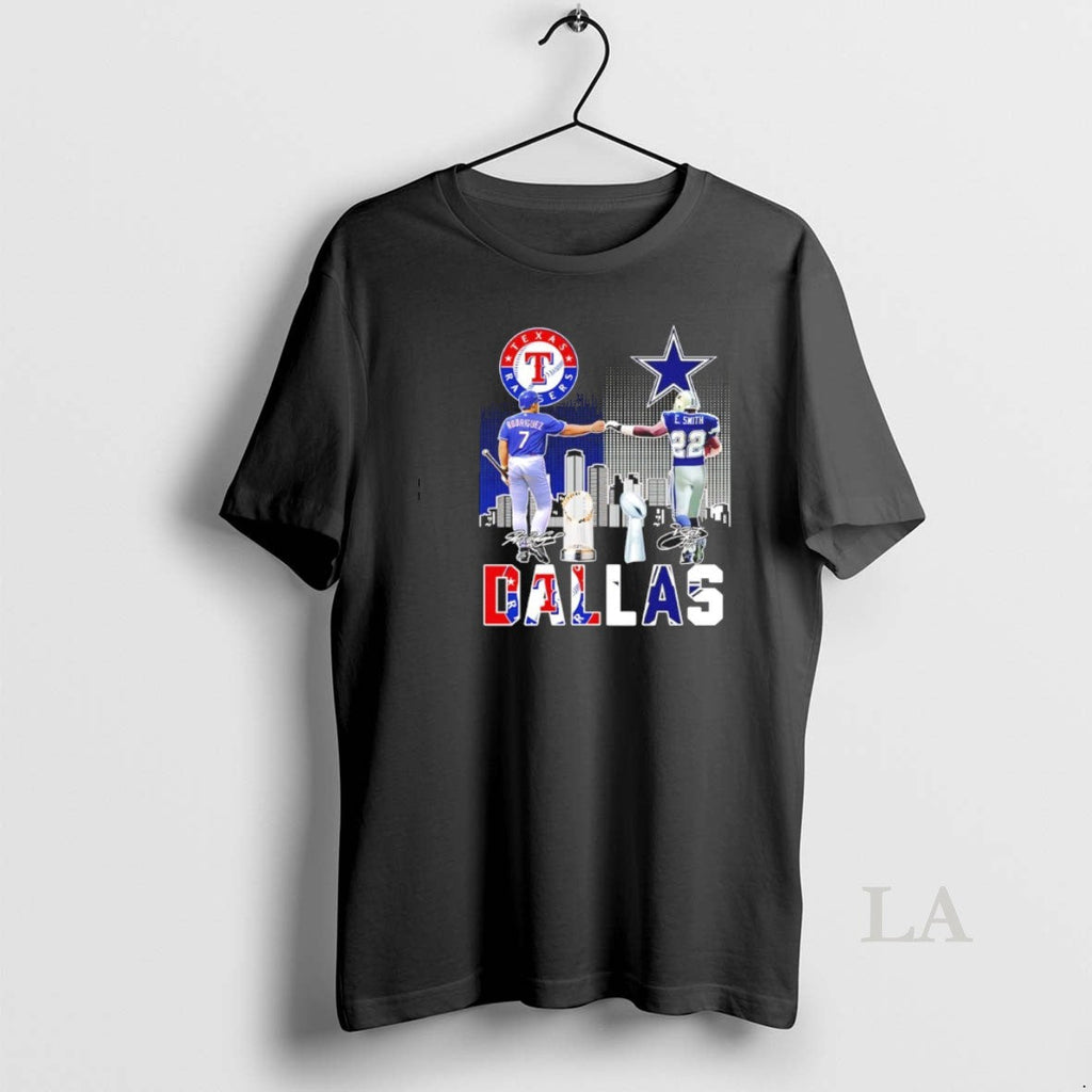 Original Sports Dallas Rangers Rodriguez Cowboys E - Adult & Kids T-Shirts, Sweatshirts & Hoodies apparel design preview 1