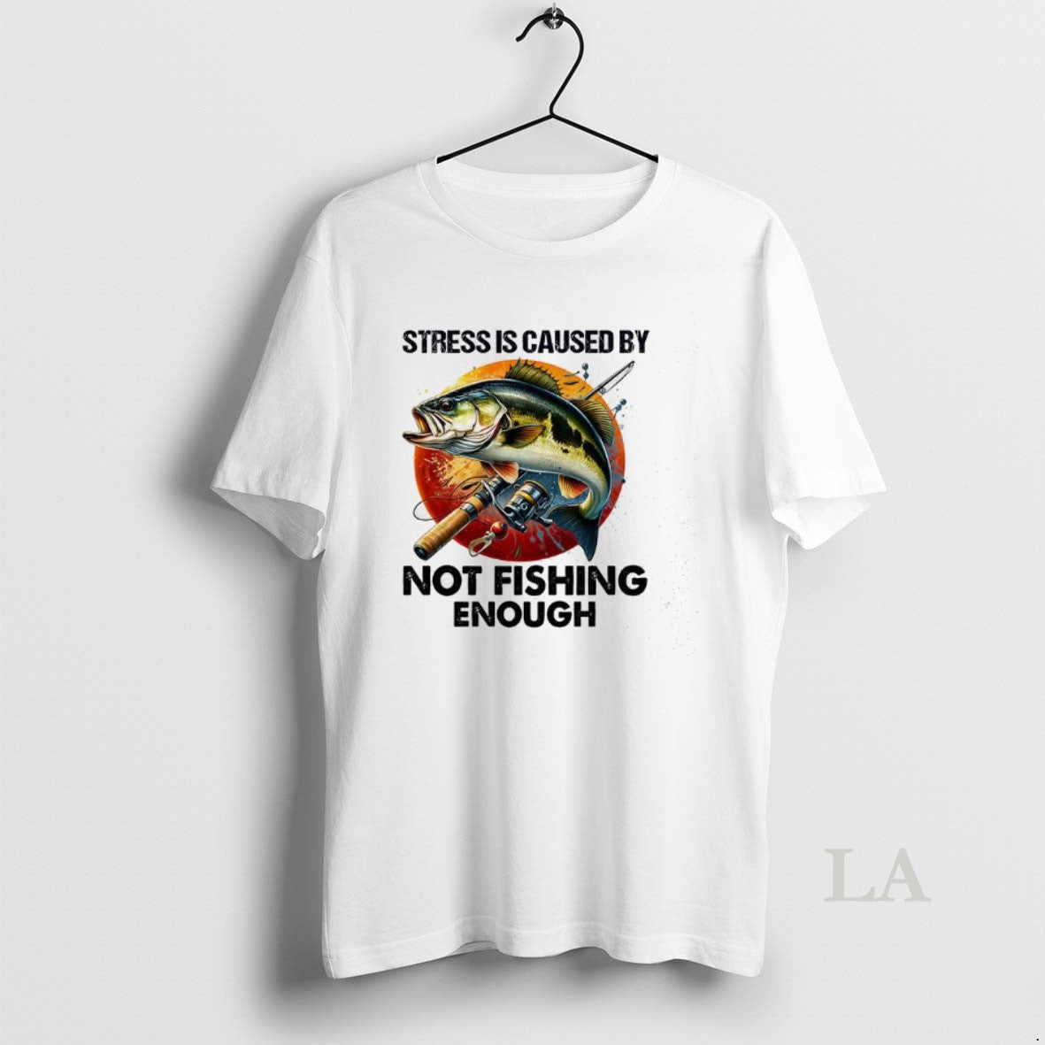 Original Stress Is Caused By Not Fishing Enough Sea - Adult & Kids T-Shirts, Sweatshirts & Hoodies apparel design preview 1